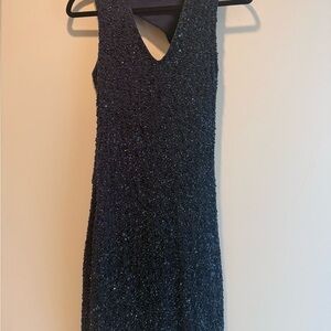 Haute Hippie Midnight Blue Beaded with sequins Stunning Mini Dress